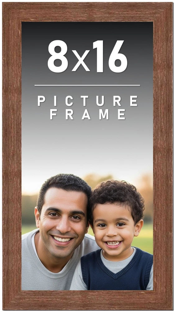 8x16 Frame Brown Barnwood Picture Frame Modern Photo Frame UV Acrylic, Acid Free Model