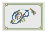 Cross Stitch Sampler Kit or Pattern - Florashell - Alphabet Letter P Model
