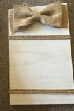 11¡± X 7¡± Wood Picture Board Burlap Bow And String White Distressed Farmhouse Model