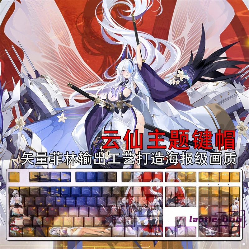 Azur Lane Unzen Keycaps Anime Dye-sub PBT 108 Keys New for Cherry MX Keyboard Model