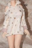 1/6 Female Star Rabbit Ears Sweatshirt Model For 12" Action Figure Body Model
