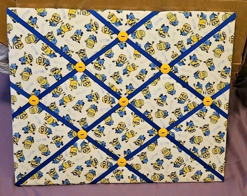 Minions Ribbon Memory Board For Photos, Cards, Mementos & More 20" x 16" Model