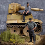 1/35 WWII Military Tiger Tank & 2 Crew Resin Model Kit Unpainted TANK INCLUDED! Model