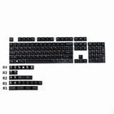 Black Simple Russian Keycap Cherry PBT 128 KeyCaps in Box for Cherry MX Keyboard Model