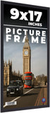 9x17 Frame Black Real Wood Picture Frame Width 0.75 inches | Interior Frame Dept Model