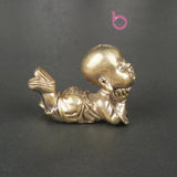 Retro Brass Little Monk Desktop Ornaments Mini Sculpture Living Room Decoration Model