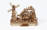 3D Wooden Puzzle DIY Windmill House Kit Jigsaw | Mechanical Model Building Gift Model