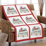 Herrschners? Winter Barn Quilt Blocks Stamped Cross-Stitch Model