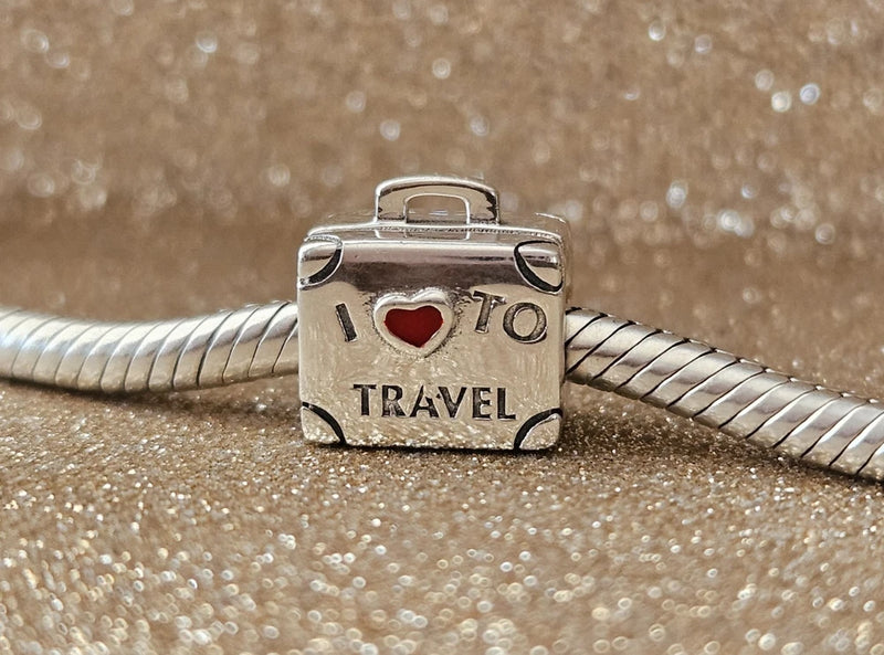 Authentic Pandora I Like to Travel Suitcase Silver Charm Charms