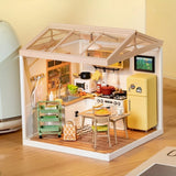 Rolife Super Creator Happy Meals Kitchen Plastic DIY 1:24 LED Dollhouse XmasGift Model