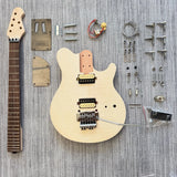 Unfinished Electric Guitar DIY Kit 6 String Dual Humbucker Floyd Rose Full Parts Model