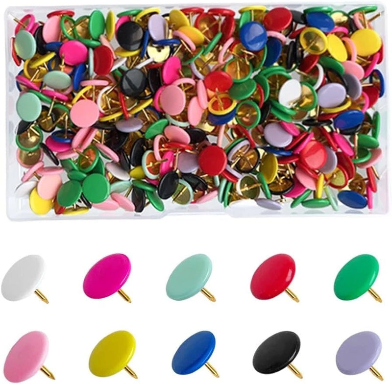 300 Pcs Colorful Plastic Round Head Thumbtacks for Office Photo Wall Cork Board Model