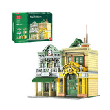 Modular French Restaurant Street View Architecture Building Blocks Toy 3096pcs Model