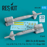 GBU-24 (A-B) bombs (2 pcs) Scale 1:72 ResKit RS72-0290 for Plastic Model Kit Model