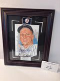 WHITEY FORD Signed 8x10 Blue Ink Hall Fame Chairman Of The Board Plaque Framed Model