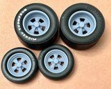 Resin 17/15 Scale inch ??Cragar SS?? Drag Wheels With Cheater Slicks 1/24 Model