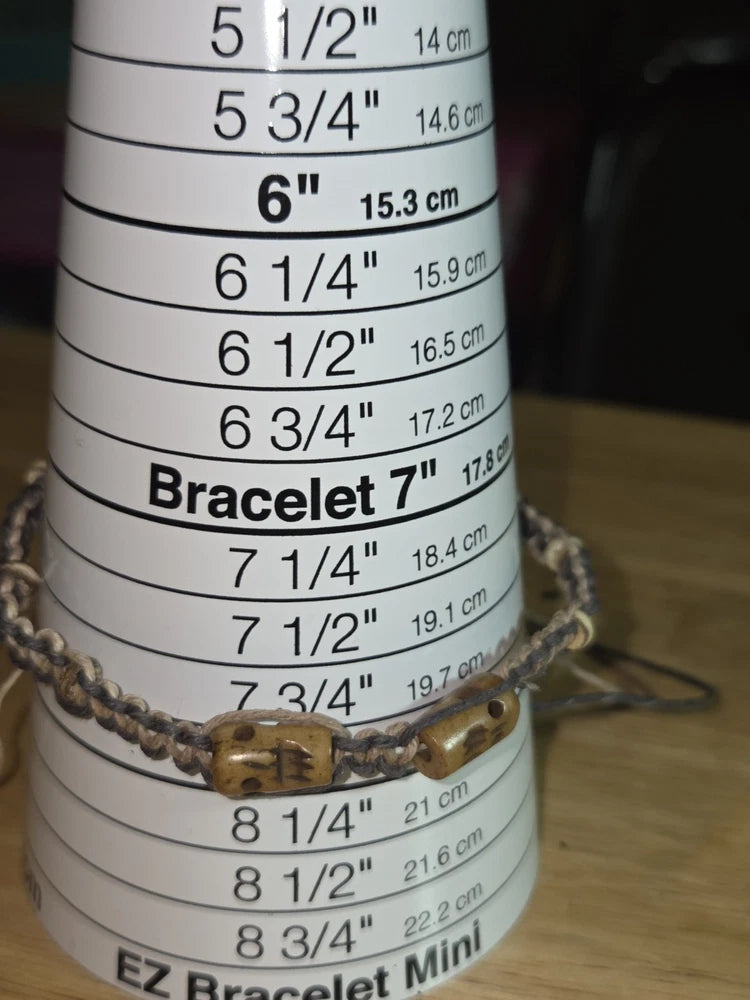 BOHO bracelet macrame with 2 skull beads 8 inch also be ankle bracelet AK210 Charms