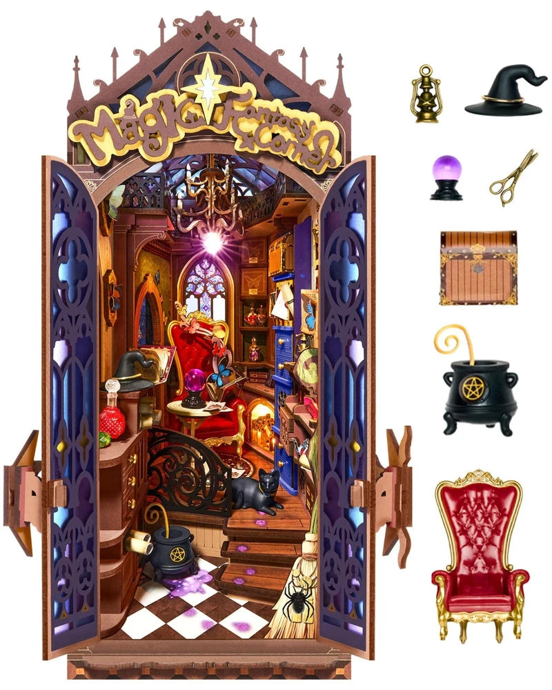 Rolife Book Nook Miniature House for Adults Magic Fantasy Corner Christmas Gift Model