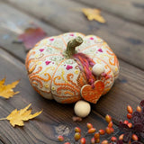DIY Cross Stitch Embroidery Kit Pumpkin Biscornu Pin Cushion Sampler Craft Model
