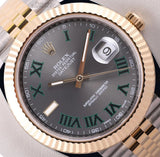 Rolex Datejust II 126333 Two-Tone Jubilee 18K Fluted Gray Roman Wimbledon Dial Model