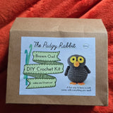 The Pudgy Rabbit Brown Owl DIY easy Crochet Kit w/ Hook, Yarn & Instructions Model
