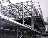 Vintage Art Board Photograph Steel Framework Construction in Progress Black and Model