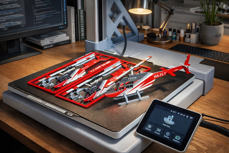 Bell 206B JetRanger 3D Printed Helicopter Model Kit Aircraft Build Display Model