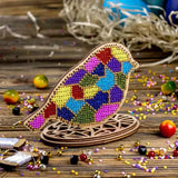 DIY Bead embroidery kit on wood Bird Home Decor Craft gift Model