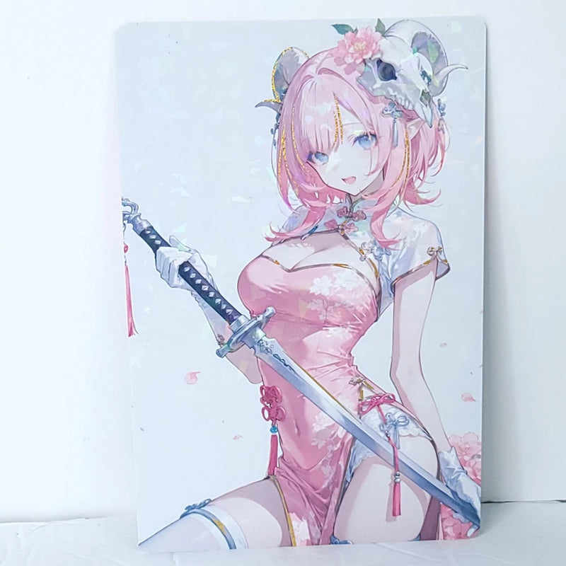 March 7th Waifu Card Anime Sword Holo Girl Wall Art Oversized Board A5 Model