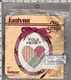 "Folk Heart" ?1987 JANLYNN Rag Wrap Counted Cross Stitch Kit 02-69 NOS Model