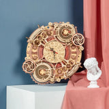 Robotime 3D Wooden Puzzle - Zodiac Clock DIY Mechanical Model Kit for Kids Model