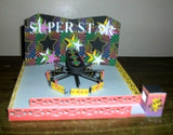 HO Scale Carnival Fair Ride: SUPERSTAR with LEDs Card Kit U-Build! Rare Kit! Model