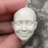 1/6 Unpainted Asian Smile Beauty Head Sculpt Model Fit 12in Figures Model