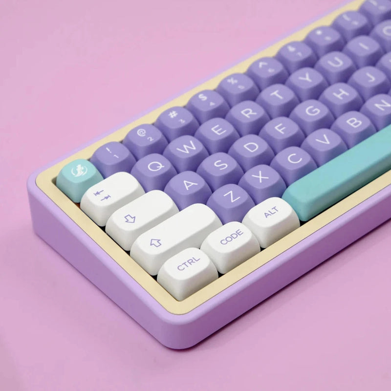 Purple White Cyan MOA Profile Dye Sublimation PBT Keycap Set Model