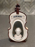 Vtg Decorative Figurine of Schubert's Bust Displayed Inside Stringed Instrument Model