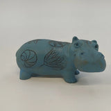 Berlin Design Blue Hippopotamus Pottery Figurine Egyptian Art William Hippo 4" Model