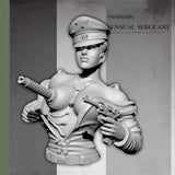 50mm resin bust figures model Original mechanical female shooter half body Model