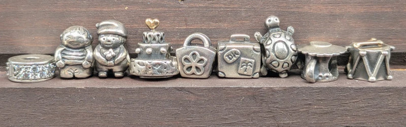 Pandora Sterling .925 Silver ALE Lot of 8 Charms & 1 Lock 32.5g Charms