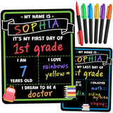 First Day of School Sign Board with Liquid Chalk Markers - 14¡±x11¡± Double-Sid... Model