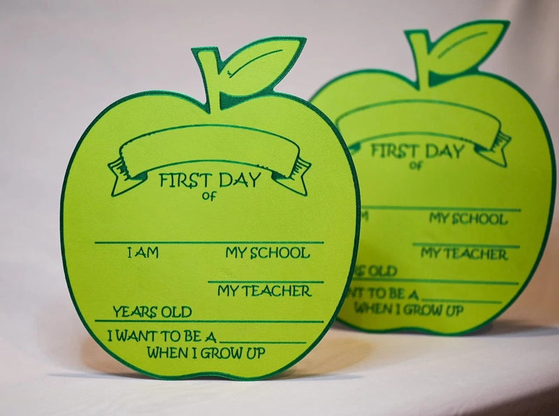 First Day of School Sign Personalized Apple Photo Prop Teacher Classroom Decor Model