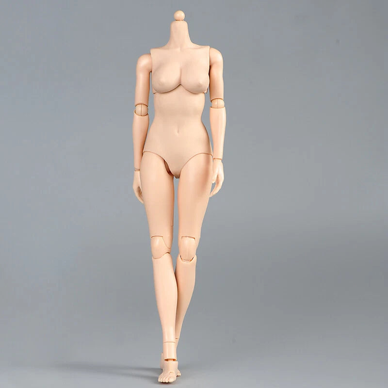 1/6 Scale Female Flexible Body Model Mid Bust Pale Skin for 12" Action Figure Model