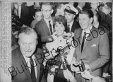 Press Photo Govs Nelson Rockefeller Ronald Reagan Board Ship to Virgin Islands Model