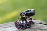 Purple White Handmade Glass Octopus Figurine ¨C  Lampwork Animal ¨C Miniature Model
