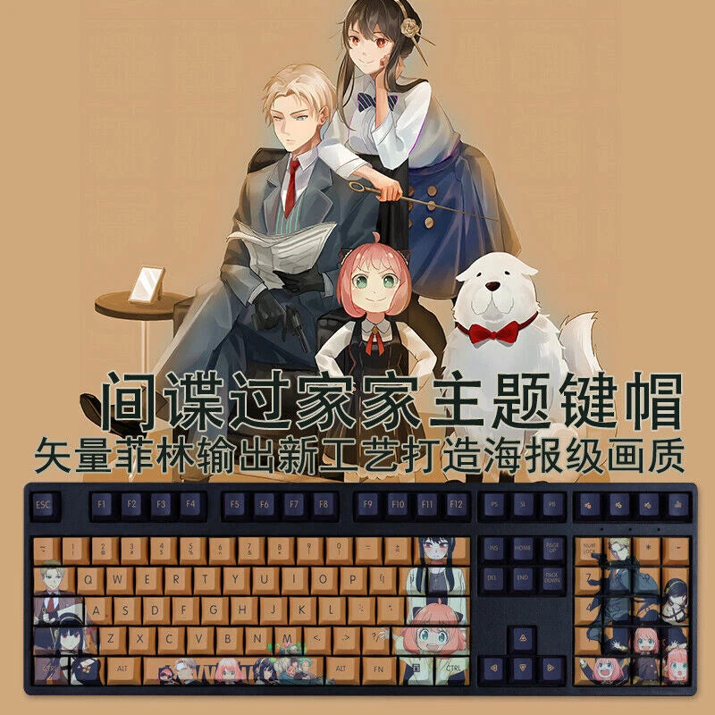 SPY¡ÁFAMILY Anime Theme PBT 108 Keys Keycap For Cherry MX Mechanical Keyboard Model