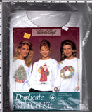 "SANTA" Charles Craft Duplicate Stitch Kit Sweater Size Medium SE-4900-6221 Model