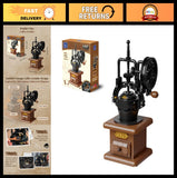 Vintage Hand Crank Coffee Grinder Building Blocks Set, Mechanical Model, Retro D Model