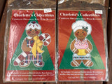 (2)Charlette Collectibles Gingerbread Man &Woman Christmas Cross Stitch Kits VTG Model