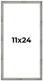 11x24 Frame Silver Grey Distressed Solid Wood Picture Frame | 0.75 Inch Moulding Model