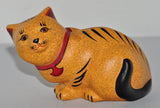 Vintage 1986 Franklin Mint Curio Cabinet Cats Chalkware Cat Figurine -Paint Chip Model