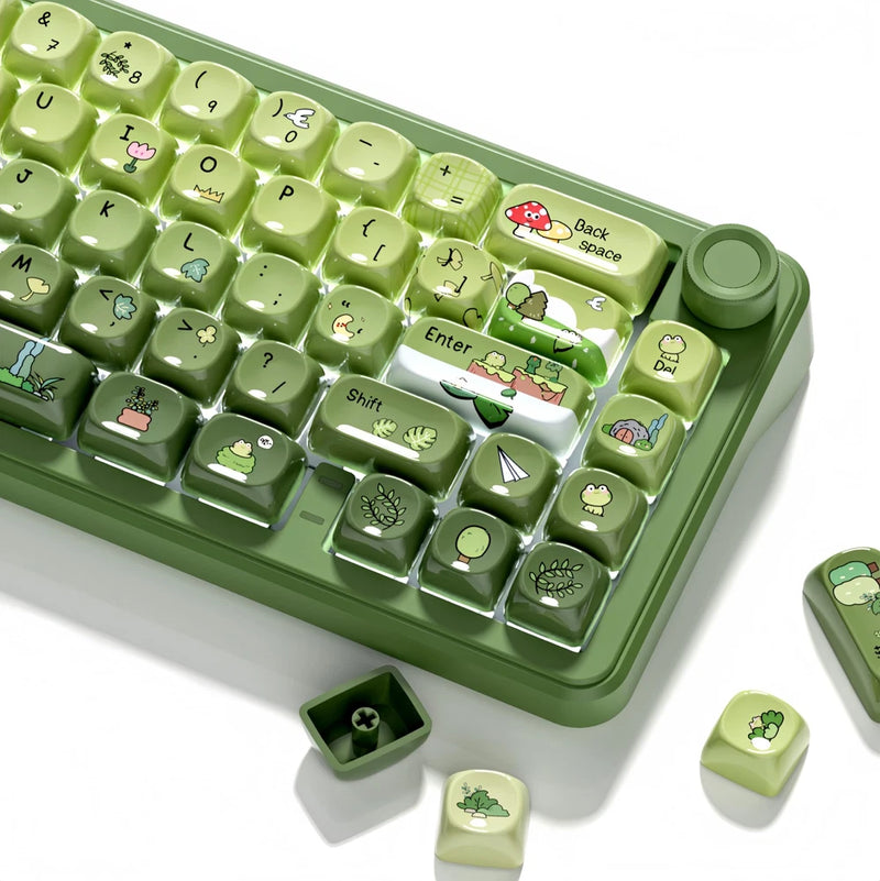 dagaladoo PBT Keyboard keycaps Ceramic Style,Matcha Green moa keycaps Model